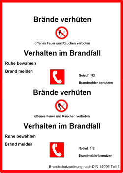 Beispiel f&uuml;r eine Brandschutzordnung
